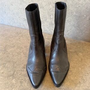 Matisse Black Western-Inspired Leather Ankle Boots